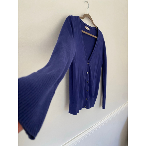 Old Navy Button Up Cardigan Deep Blue V Neck Cotton M Classic Preppy Academia - Picture 4 of 9